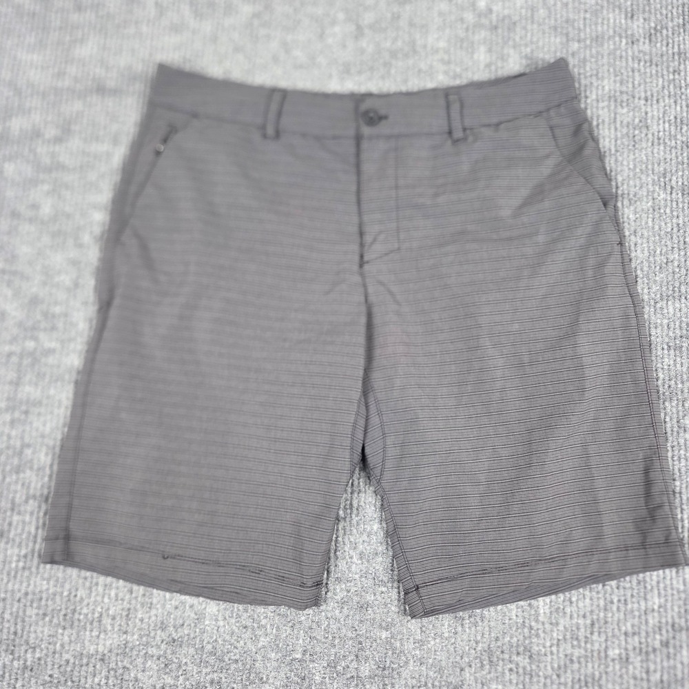 Hang Ten Mens Gray Striped Hybrid Walk Shorts Size 36 Quick Dry Stretch 26421